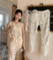 Ladies Crochet Top With Trouser Sets